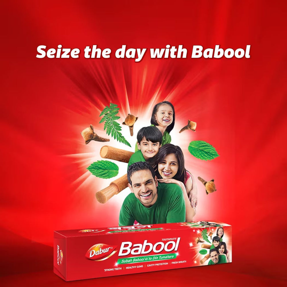 Dabur Babool Ayurvedic Toothpaste -350g | For Strong Teeth & Healthy Gums | Helps in Cavity Protection, Fresh Breathe | All Round Protection