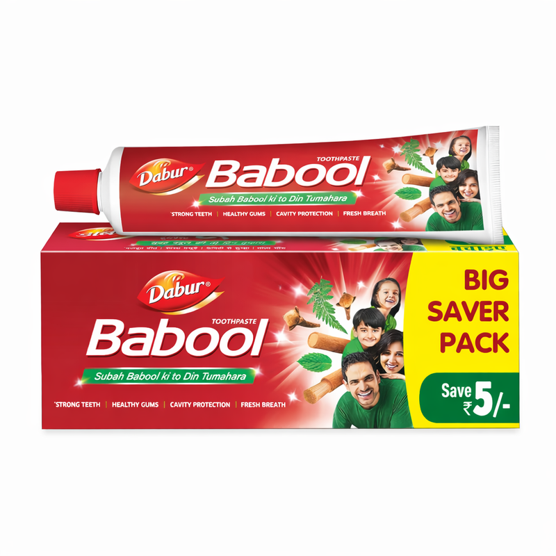 Dabur Babool Ayurvedic Toothpaste -350g | For Strong Teeth & Healthy Gums | Helps in Cavity Protection, Fresh Breathe | All Round Protection