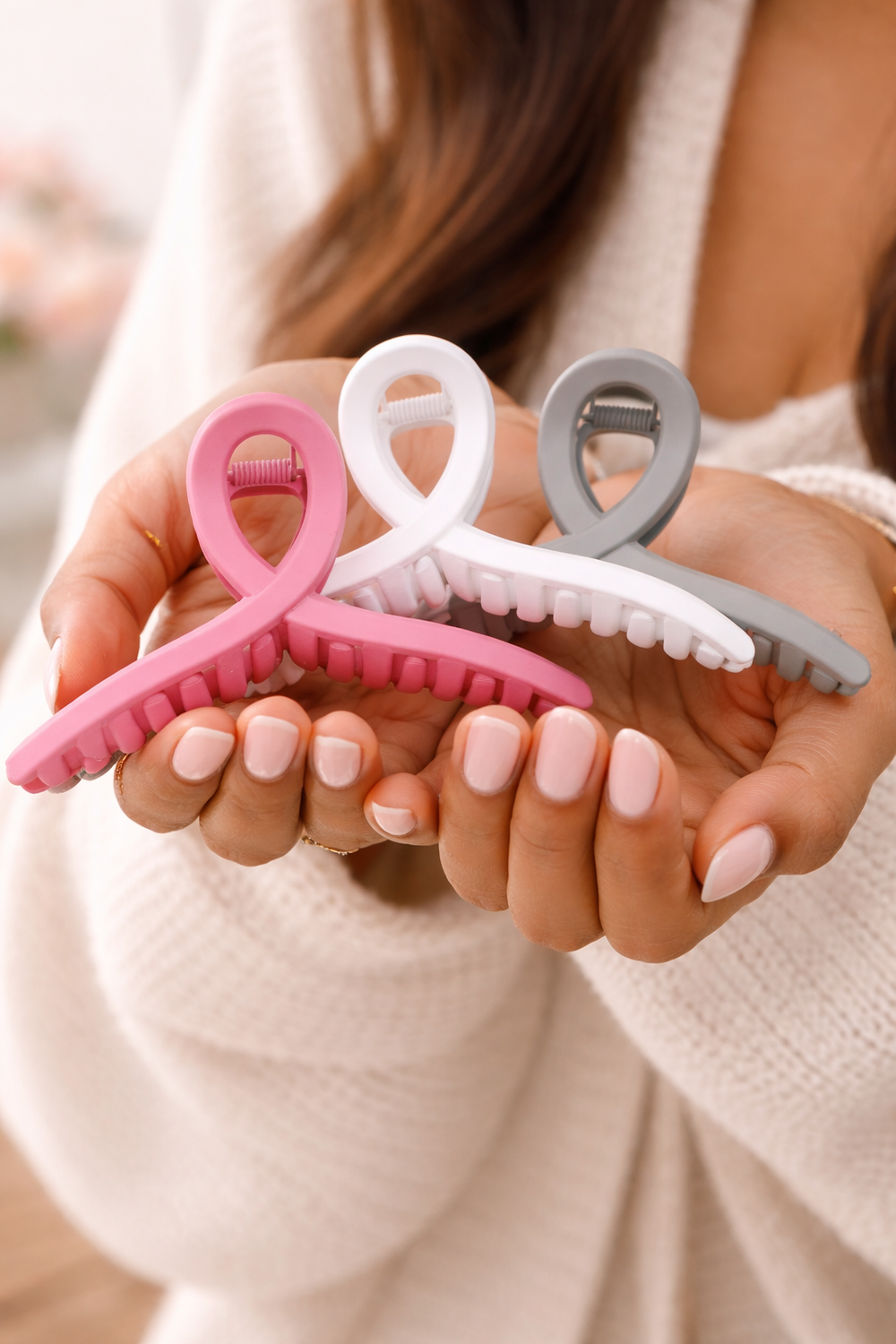 Elegant Matte Finish Hair Clutcher Set – (Pack of 3)