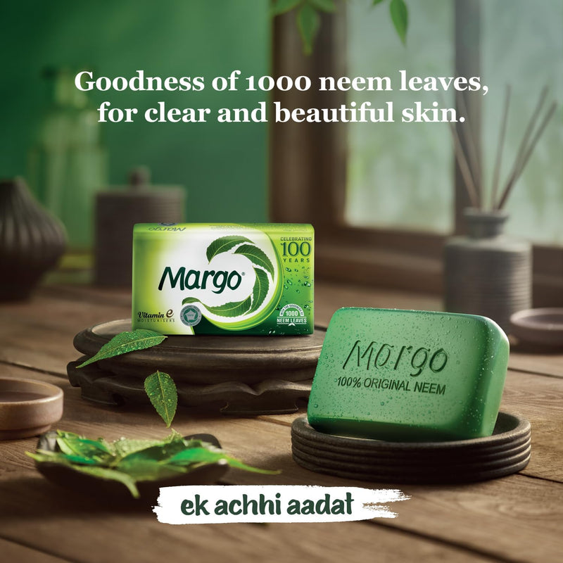 Margo Original Neem Soap Pack of 5 (100g X 5) | Powered With Goodness of 1000 Natural Neem Leaves |