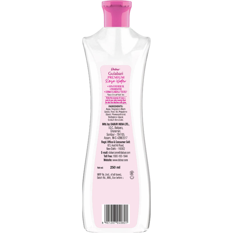 Dabur Gulabari Premium Rose Water with No Paraben for Cleansing and Toning - 250ml