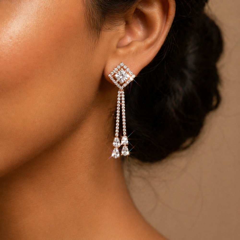 Premium Crystal Butterfly Necklace Set with Earrings – Anti-Tarnish Diamond Finish Jewelry