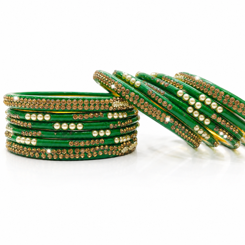 Premium Green Designer Lahathi Set for Women✨ set of 12 Pcs
