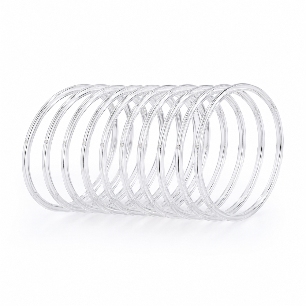 White Trendy Transparent Jelly Bangles for Girls & Women | Pack of 12