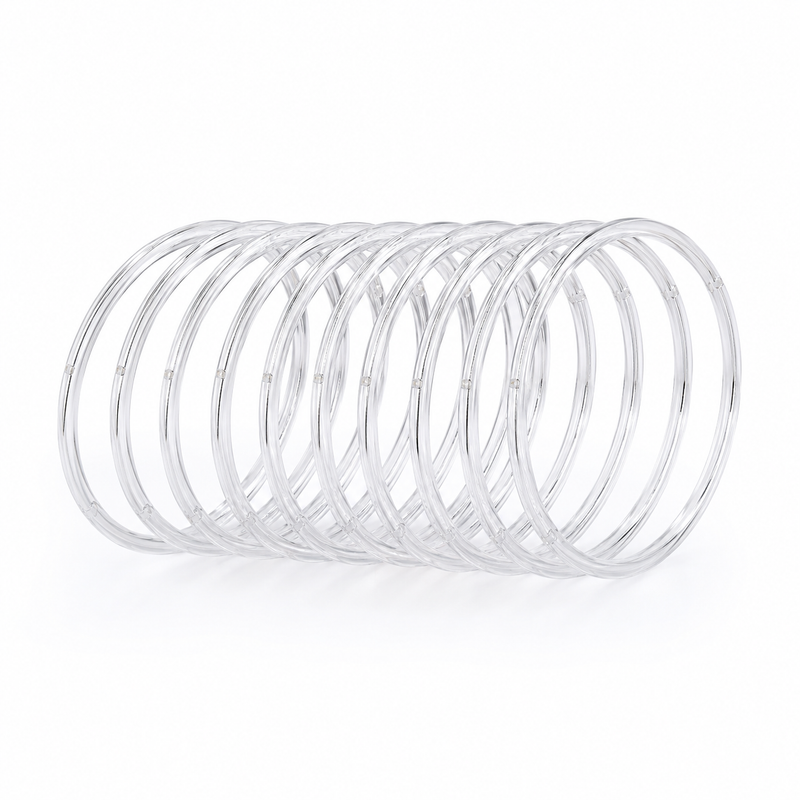 White Trendy Transparent Jelly Bangles for Girls & Women | Pack of 12