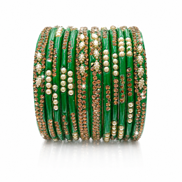 Premium Green Designer Lahathi Set for Women✨ set of 12 Pcs