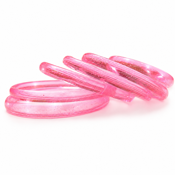 Trendy jelly soft pink bangles perfect for daily wear– set of 8