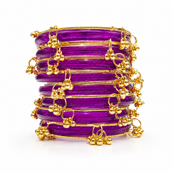 New Trending Purple Jelly Kashmiri Bangles Set for Women & Girls