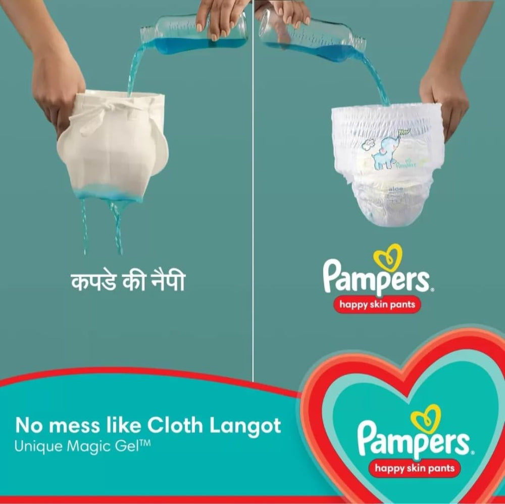 Pampers Happy Sleep Pant Style Baby Diapers, Large (L), 7 Count, 1 Pampers = 1 Night Sleep, with Anti Rash Shield, 9-14 Kg Diapers