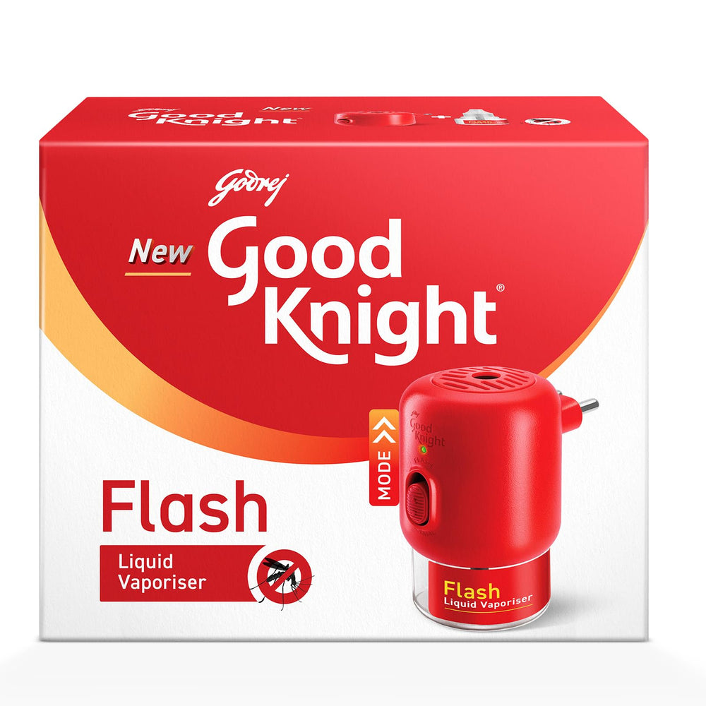 Good Knight Flash Liquid Vaporiser Combo Pack | Machine + Refills | 2x Faster Than Before | Mosquito Repellent Refill
