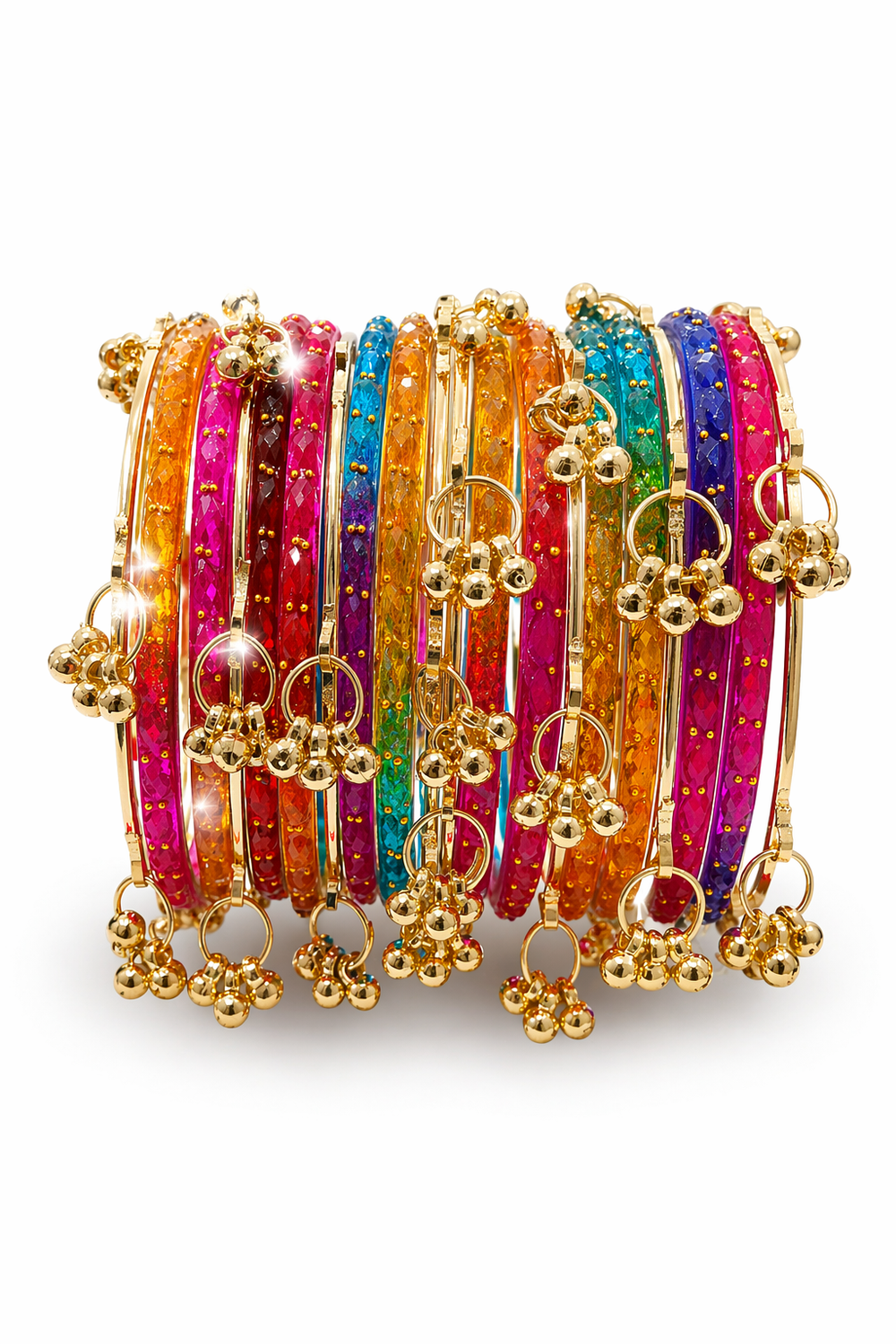 Kashmir Multi Colour Ghungroo Bangles for Women-Girls Festive Wear Traditional Set✨