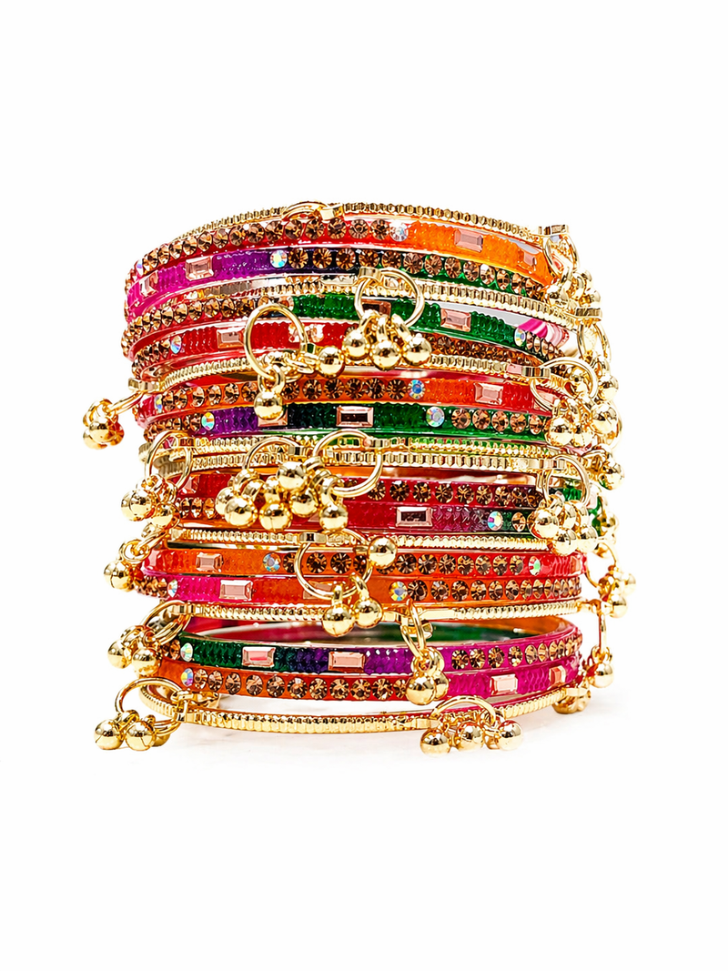 Kashmiri Trending Ghungroo Bangles – Multi Colour Designer Set