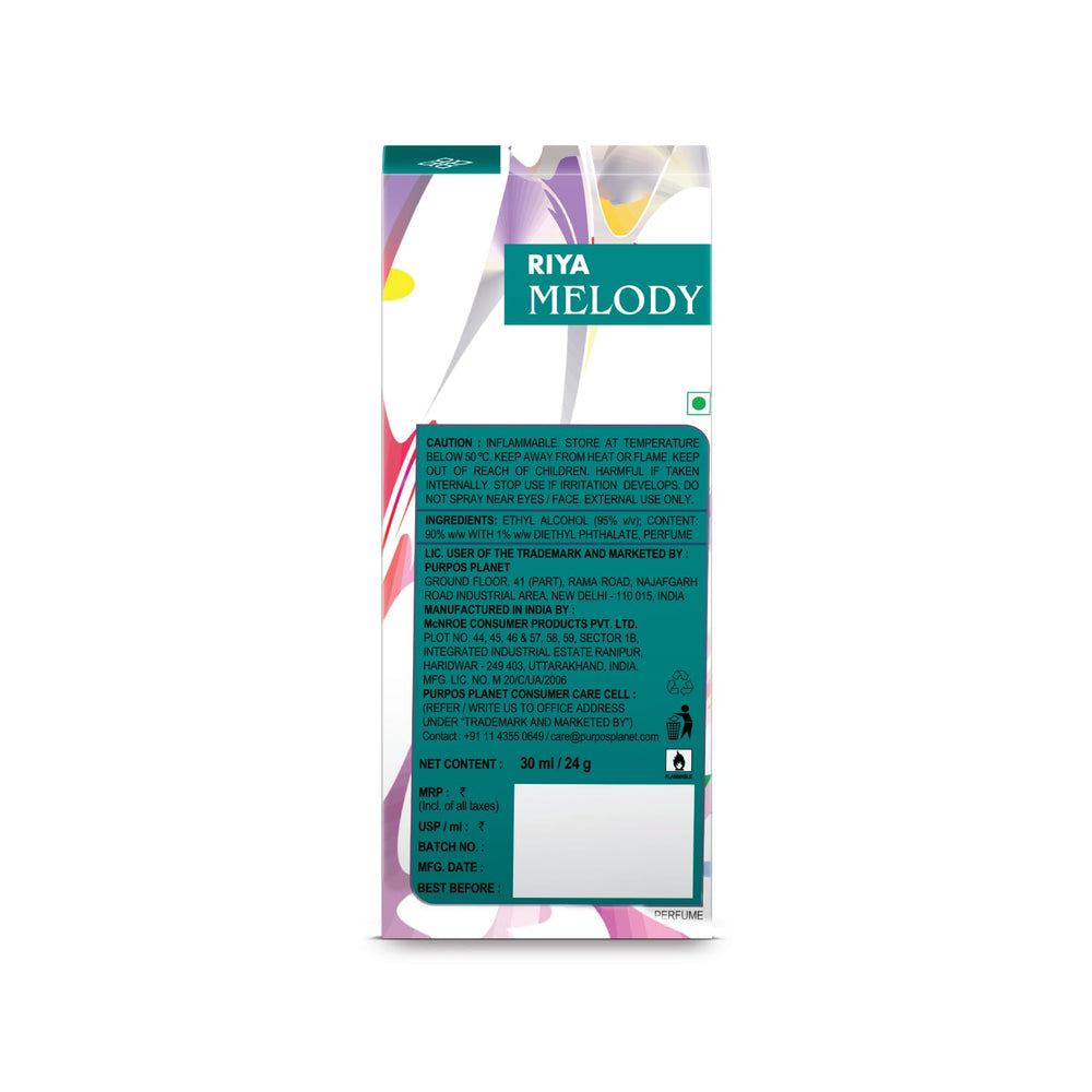 RIYA MELODY (Sea Green) Perfume for Women - 30 ml | Eau De Parfum with Long Lasting Fragrance | Citrus Floral Fresh Perfume Spray