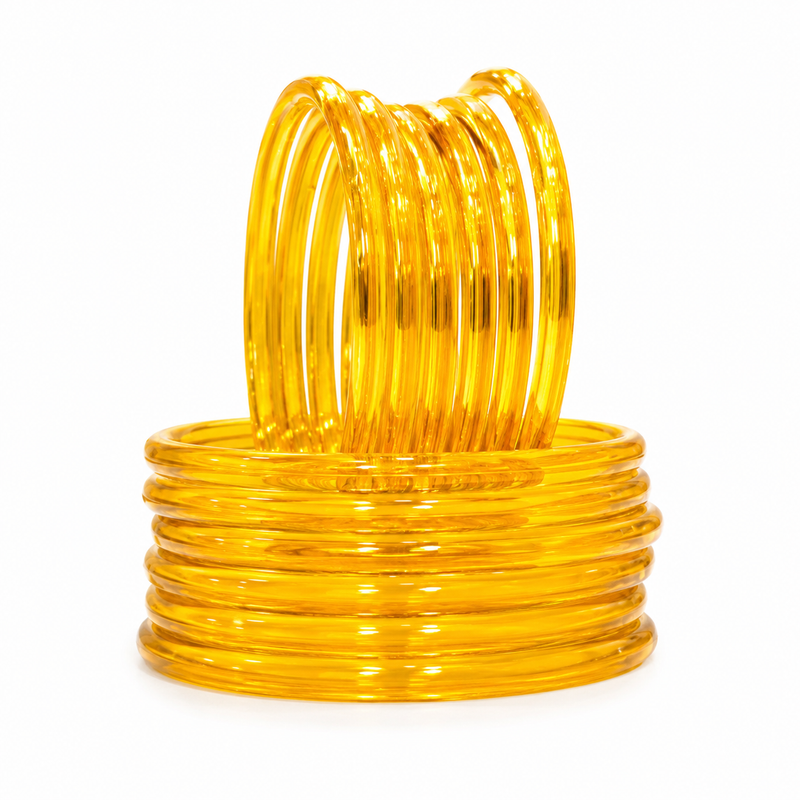 ✨Golden Jelly Bangles for Women & Girls | Pack of 12