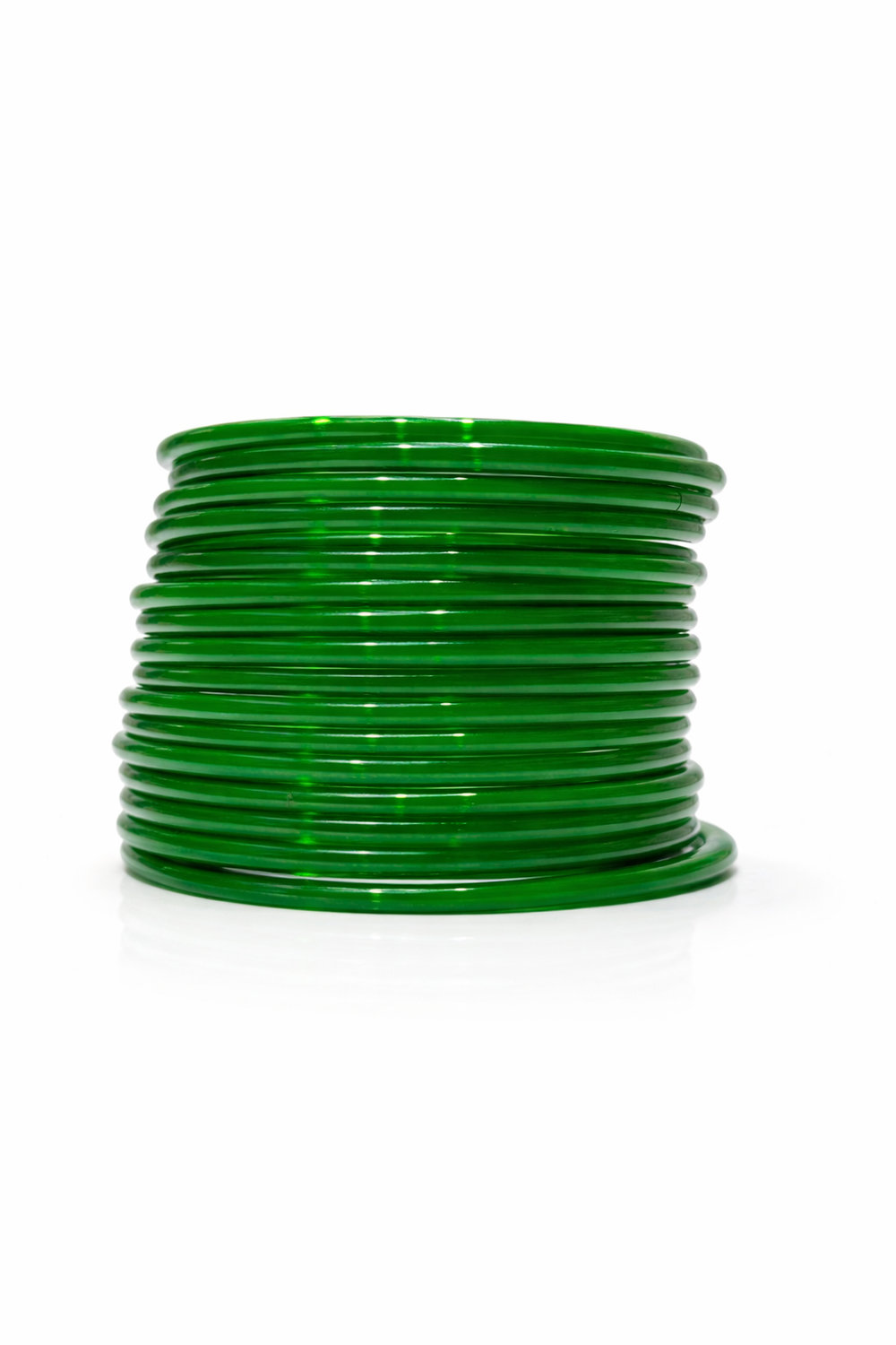 Classic Green Plain Glass Bangles Set Shiny Finish (set of 24)