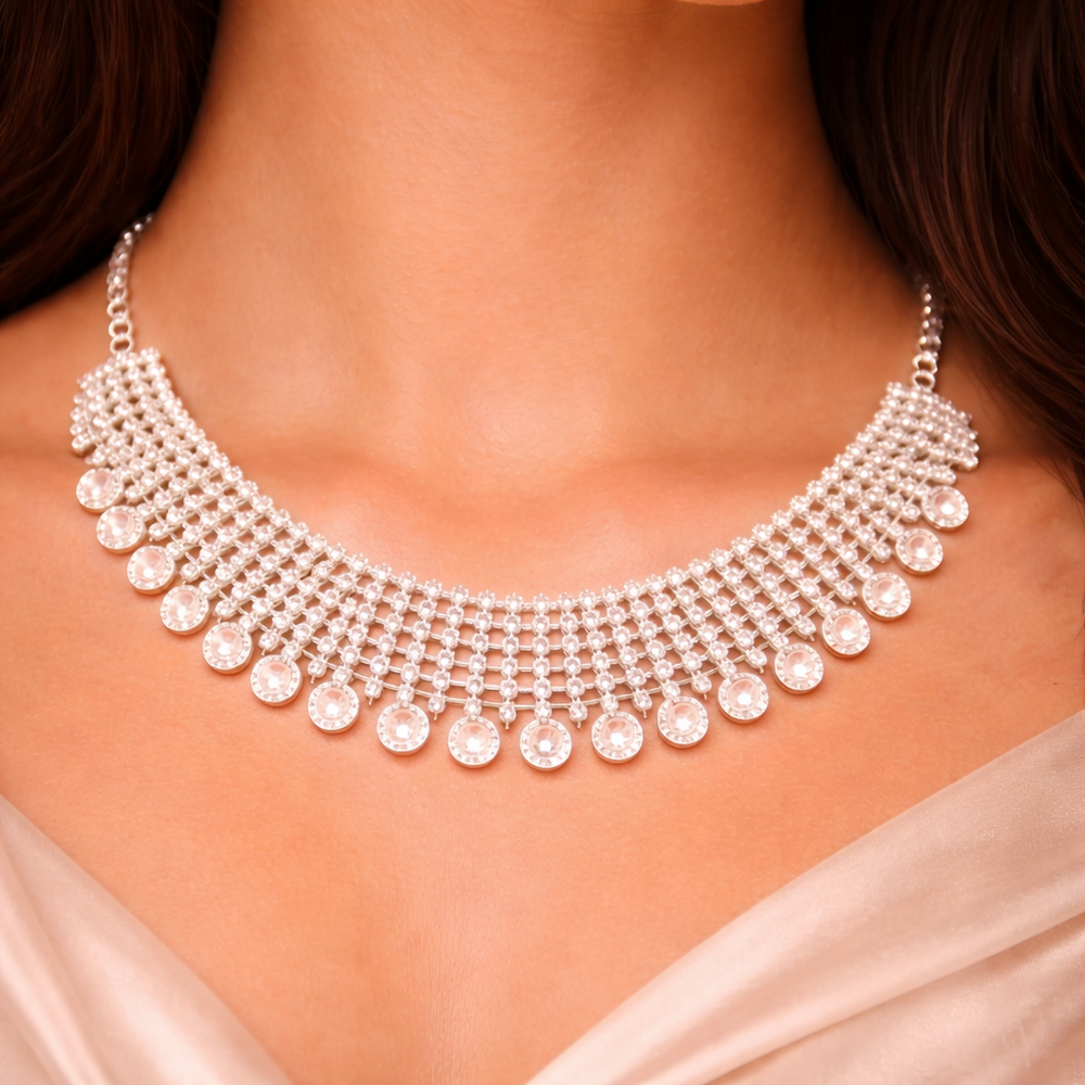 Luxury Crystal Choker Necklace Set with Matching Earrings✨