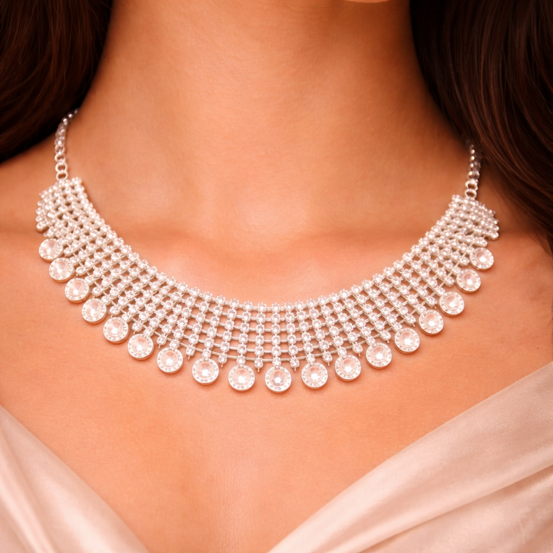Luxury Crystal Choker Necklace Set with Matching Earrings✨
