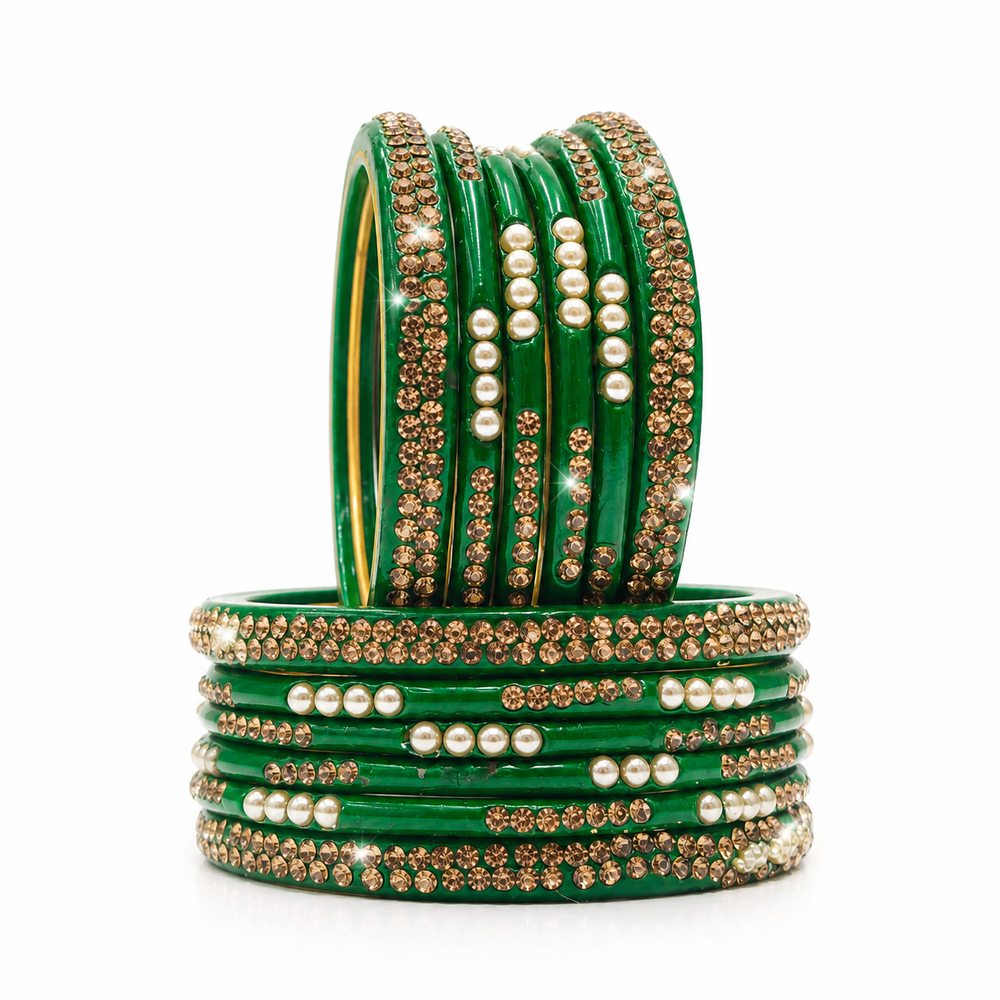 Premium Green Designer Lahathi Set for Women✨ set of 12 Pcs