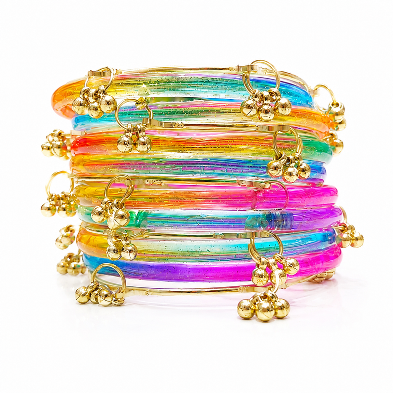 New Trending Jelly Kashmiri Bangles Pack of 8  Multicolor