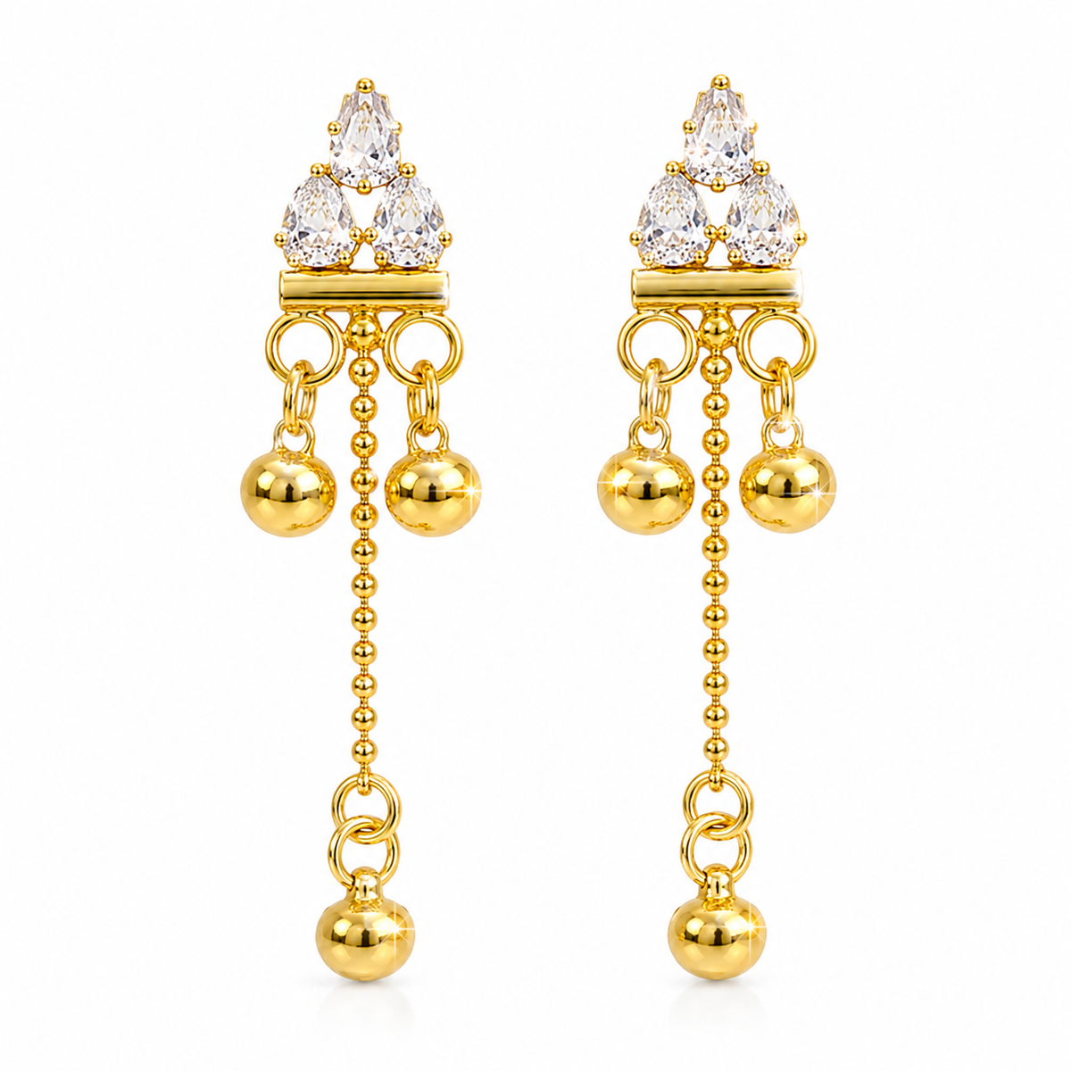 Anti-Tarnish Crystal Drop Earrings ✨