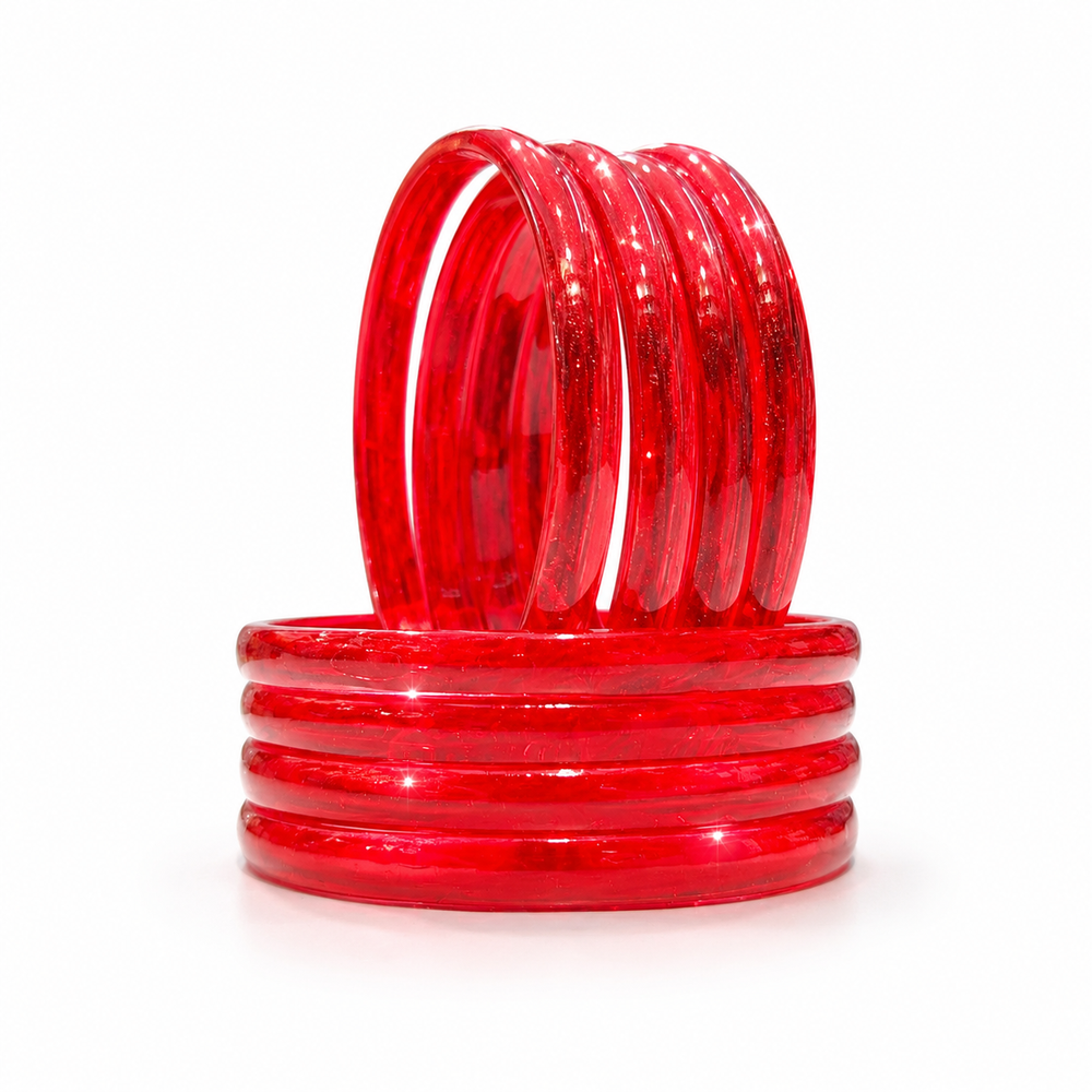 Red Jelly Bangles Set – Lightweight with cute and classy look