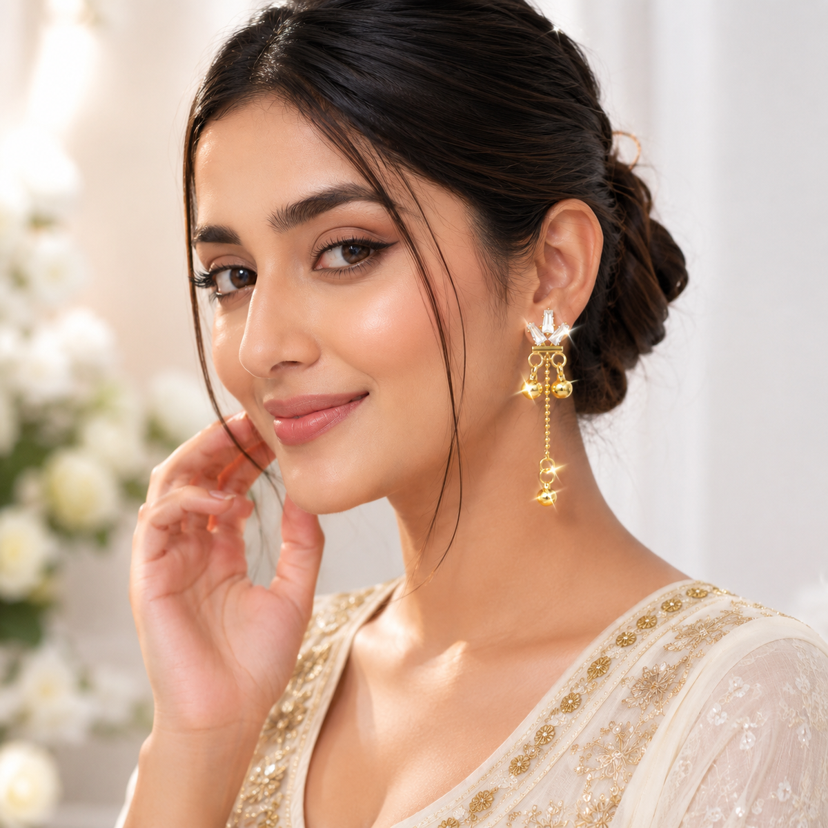 Anti-Tarnish Crystal Long Drop Earrings✨