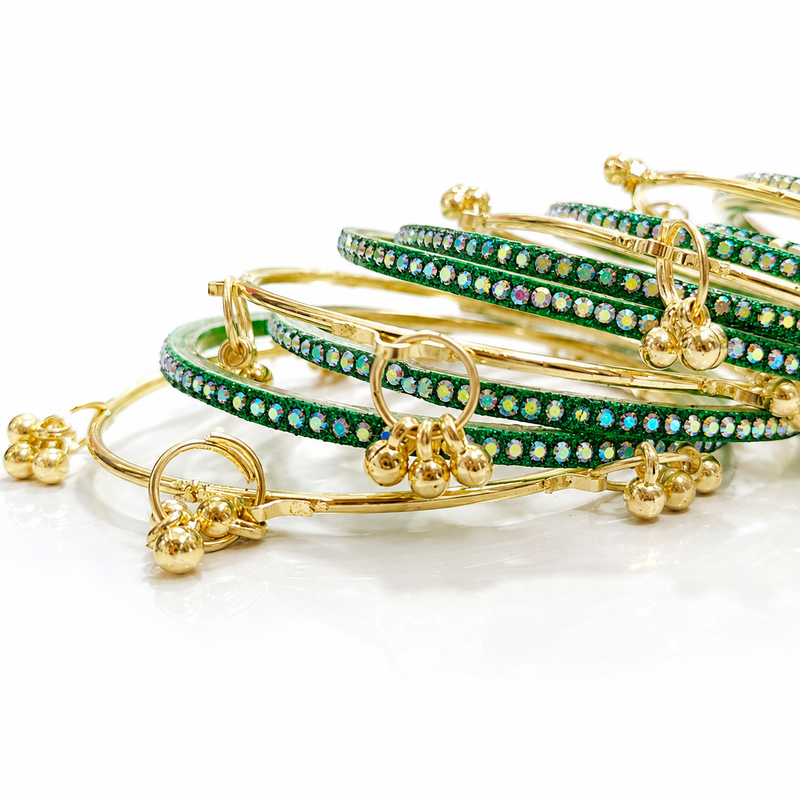 Sawan Special Green Glass Bangles Set with Kashmiri Trending Bangles | Set of 20 Pcs