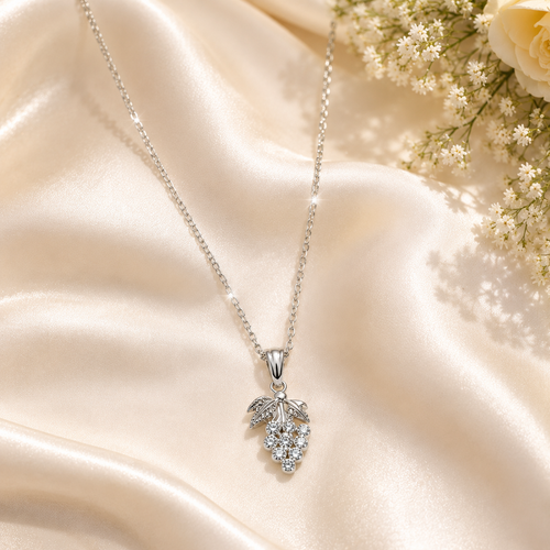 Anti-Tarnish Crystal Grape Pendant Necklace
