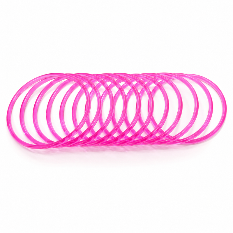 Baby Pink Jelly Bangles for Women & Girls | Pack of 12