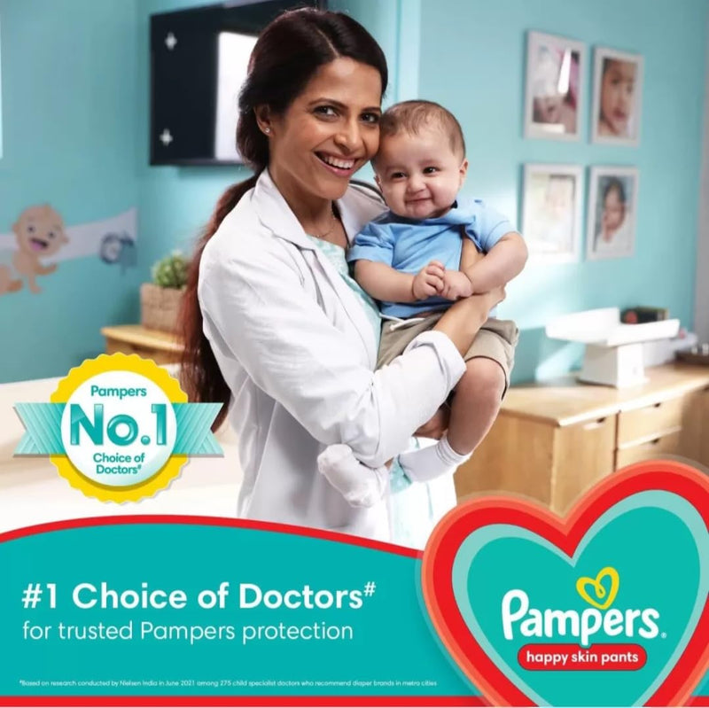 Pampers Happy Sleep Diaper| Pant Style Diaper Medium Size, 30 count | Overnight Protection with upto 10 hrs absorption,30 Count