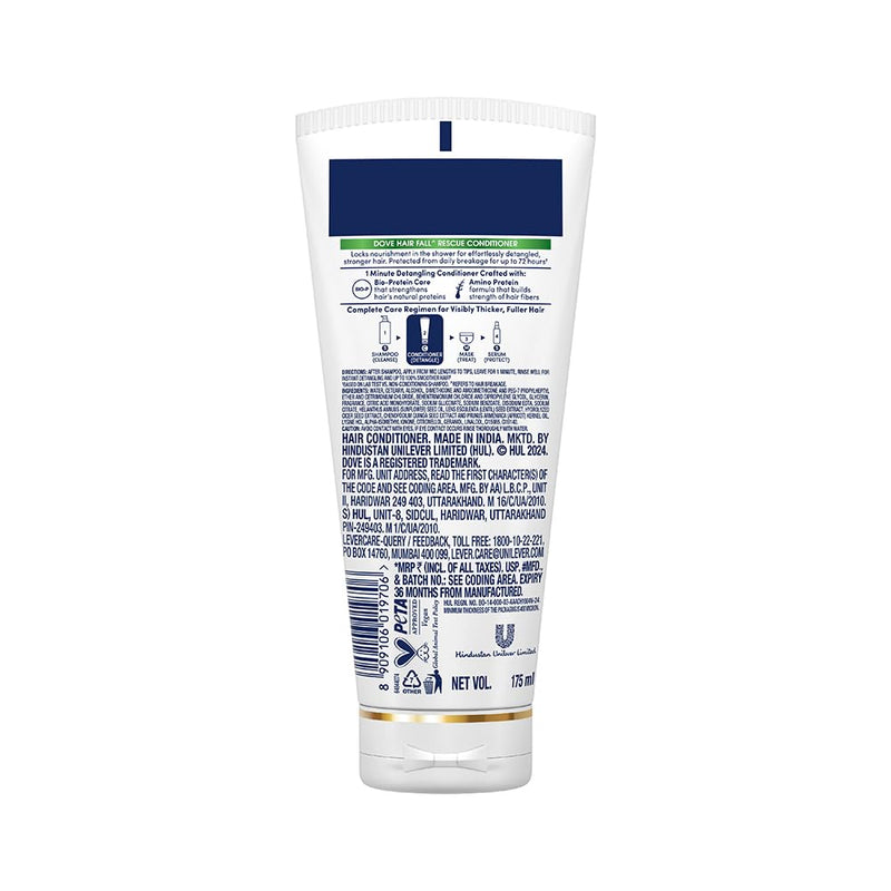 Dove Hair Fall Rescue Conditioner 175 ml|| Hair Fall Control for Smooth|| Frizz Free Hair - Deep Conditions Dry and Damaged Hair for Men & Women
