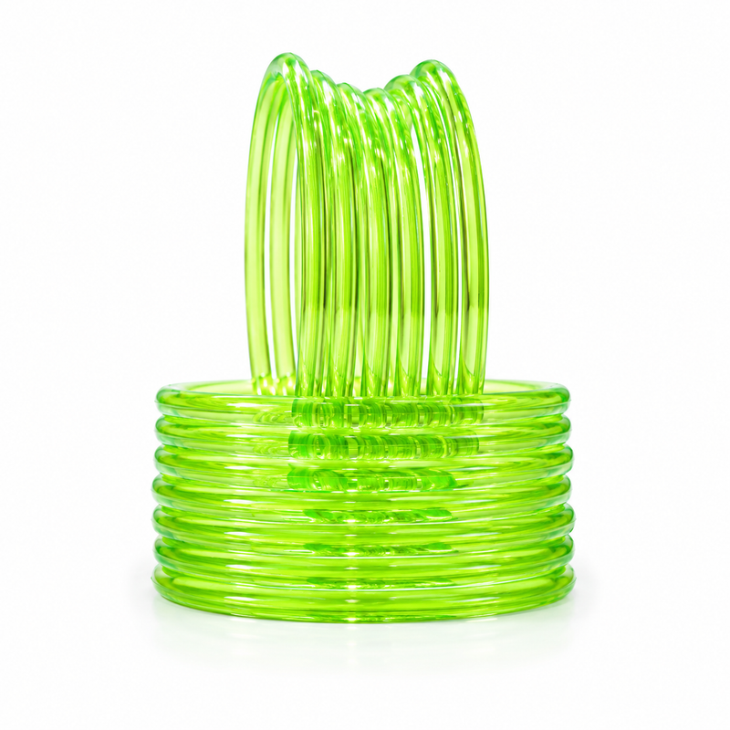 Light Green Jelly Bangles for Women & Girls | Pack of 12