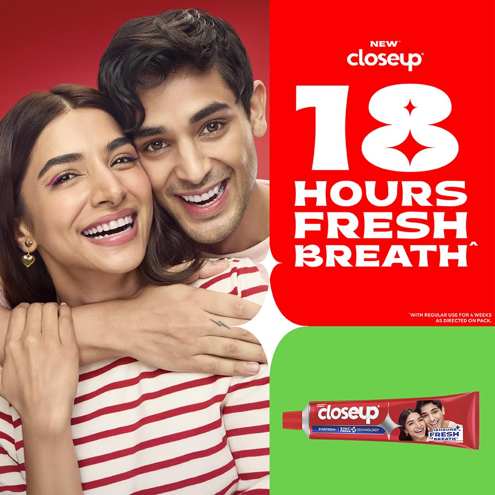 Closeup Toothpaste | Long lasting 18 Hours Of Fresh Breath & White Teeth - 2 Tubes×150= 300g