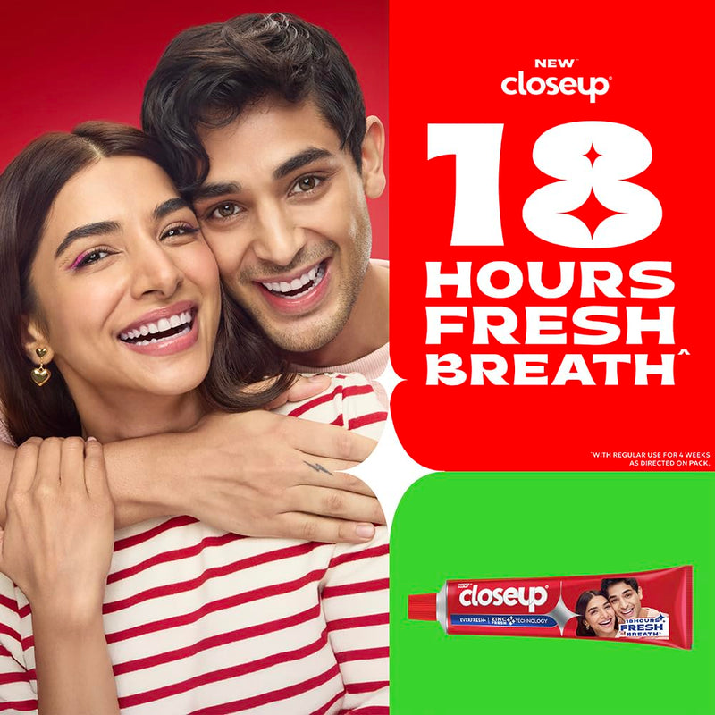 Closeup Toothpaste | Long lasting 18 Hours Of Fresh Breath & White Teeth - 2 Tubes×150= 300g