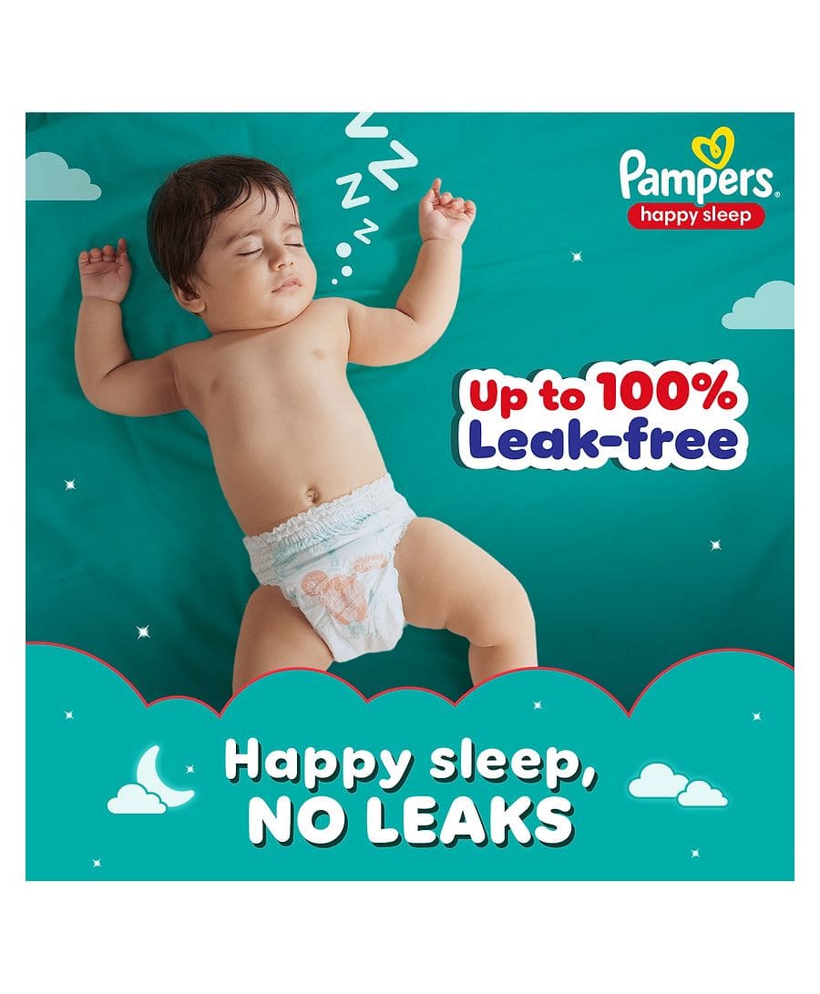 Pampers Happy Sleep Diaper| Pant Style Diaper Extra Large Size, 22 count | Overnight Protection with upto 10 hrs absorptions