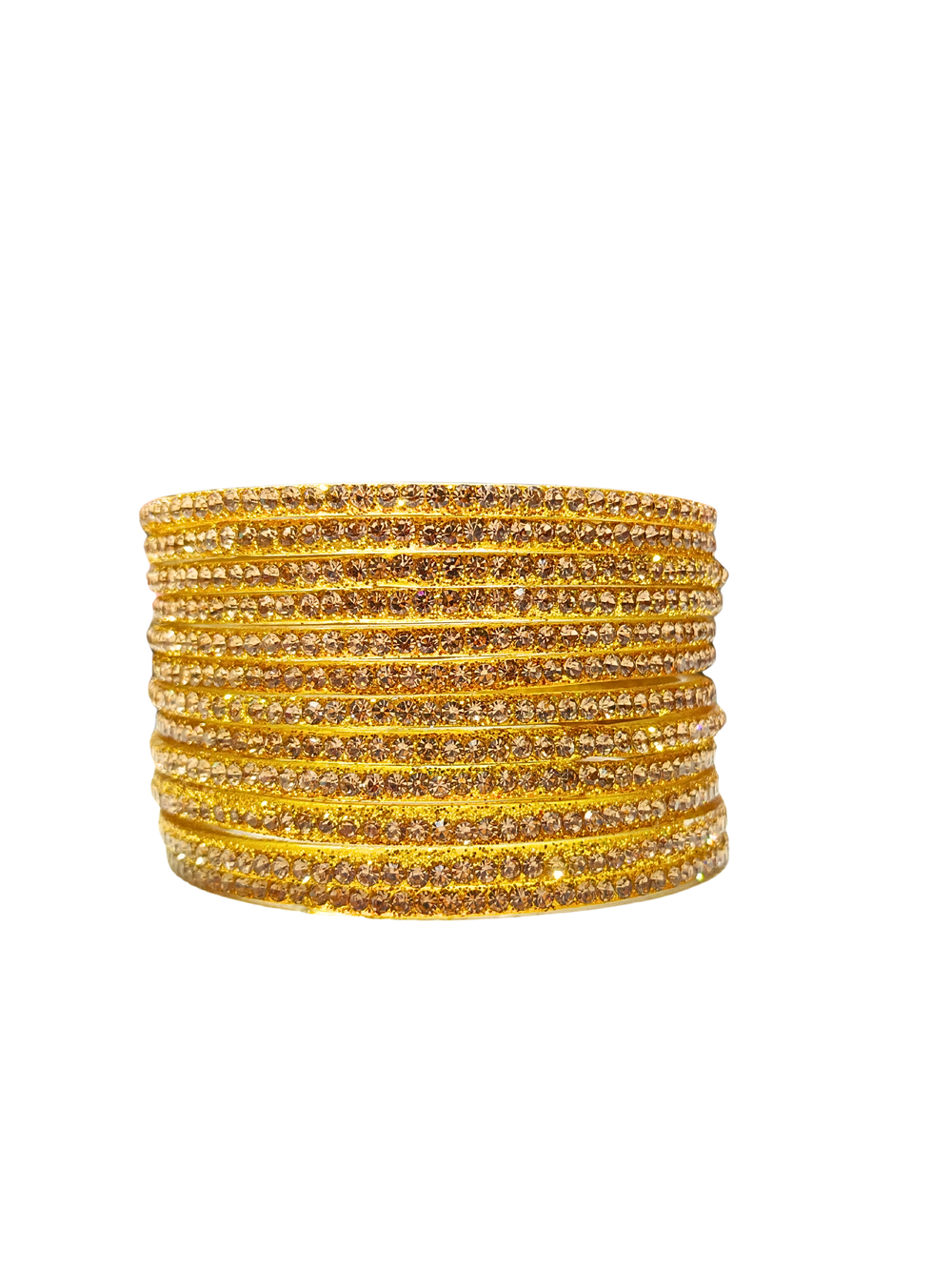 Luxury Golden Sparkle Stone Bangles Set for girls & Women – Pack of 12 Pcs