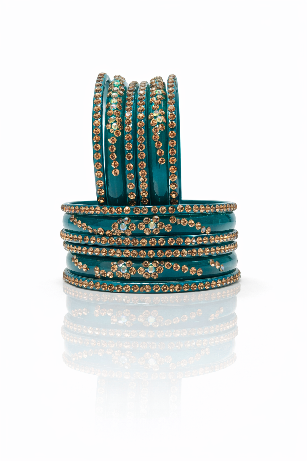 Anti-Tarnish Bangles Trendy  Stone Work – Fashionable 3 Pcs Set