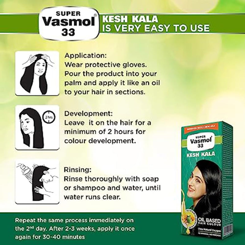 Vasmol Super Vasmol 33 Kesh Kala -100Ml,
