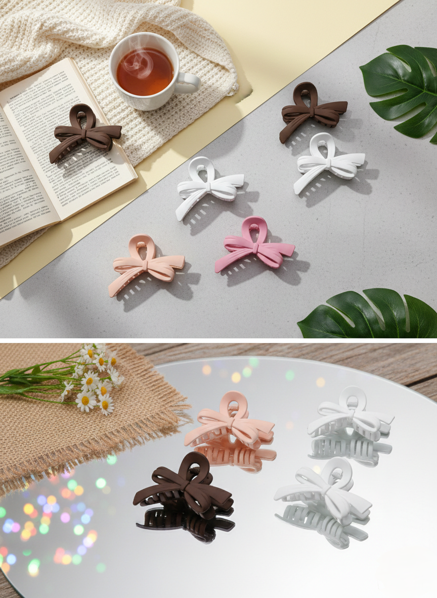 Pack of 4 matte Hair Claw Clutcher Clip for women and girls |
