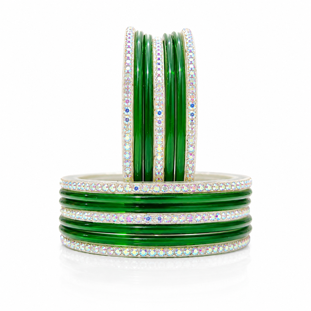 Sawan Special Green Bangles|Set of 20 Pcs