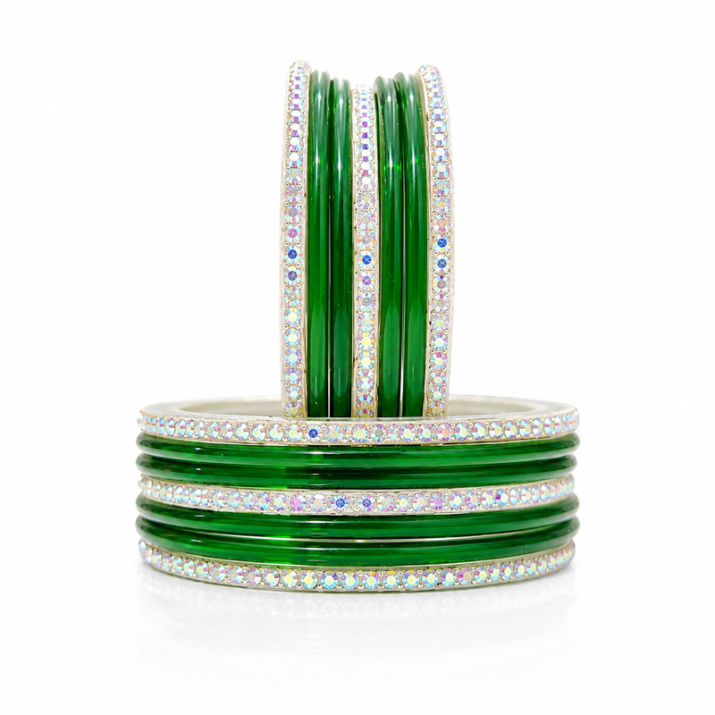 Sawan Special Green Bangles|Set of 20 Pcs