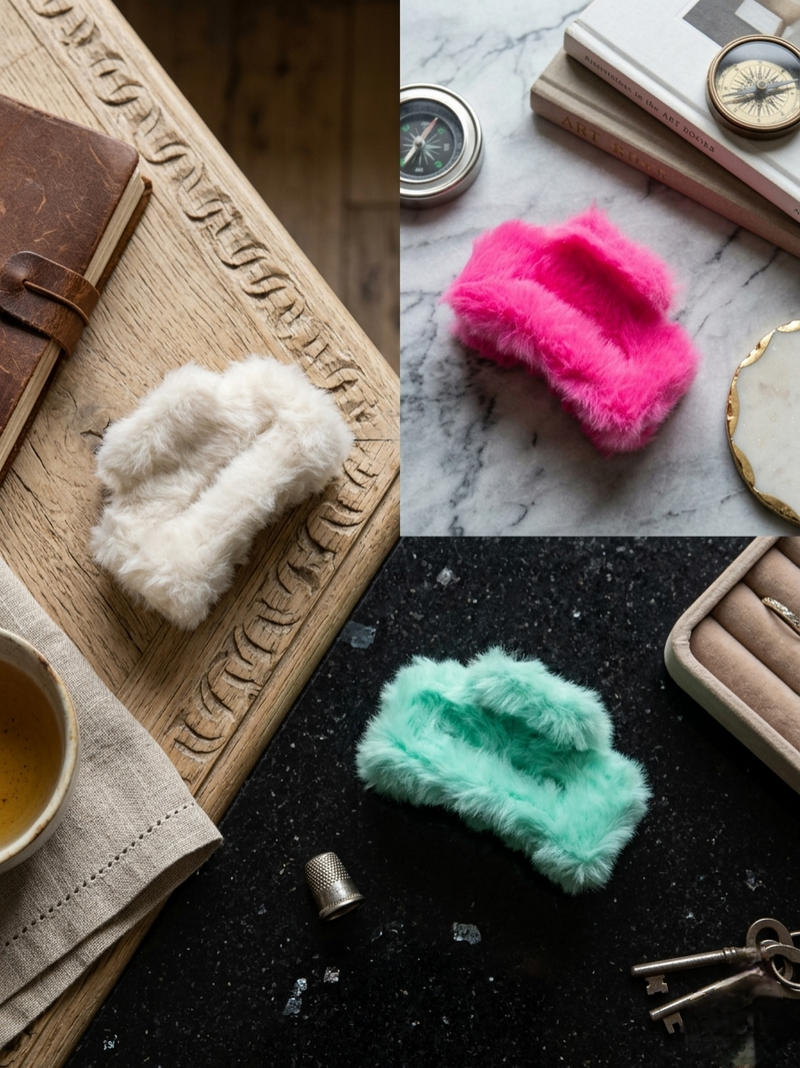 Stylish velvet Soft clutchers Hair Clips Set of 3