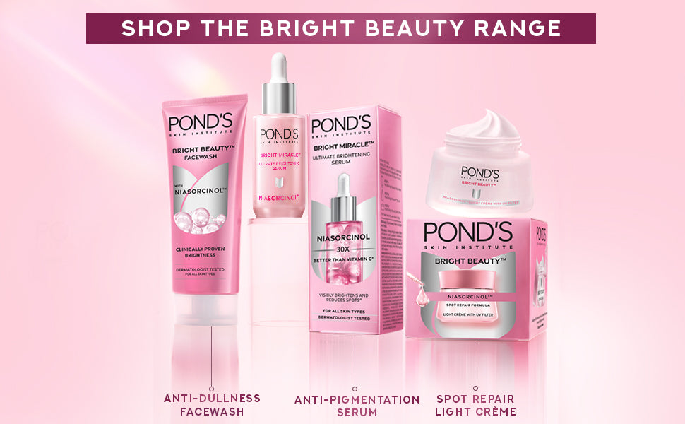 POND'S Bright Beauty Day Cream 23g, Non-Oily, Mattifying Daily Face Moisturizer, SPF 15 - With Niacinamide to Lighten Dark Spots for Glowing Skin| pack of 2 (2×23=46g)