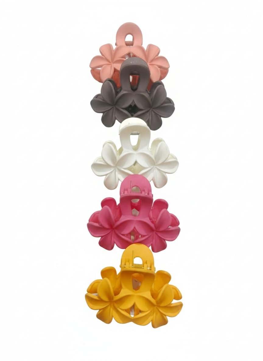 5 Pcs Flower Claw Clip multi  colour Matte strong product for girls & women