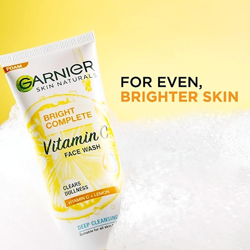 Garnier Skin Naturals, Facewash, Cleansing and Brightening, Bright Complete 50g| Pack of 2 (50g×2=100g)