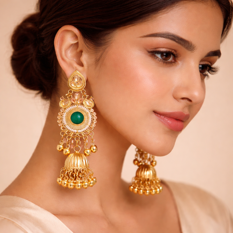 Classic Kashmiri Style Earrings with Drop Earrings
