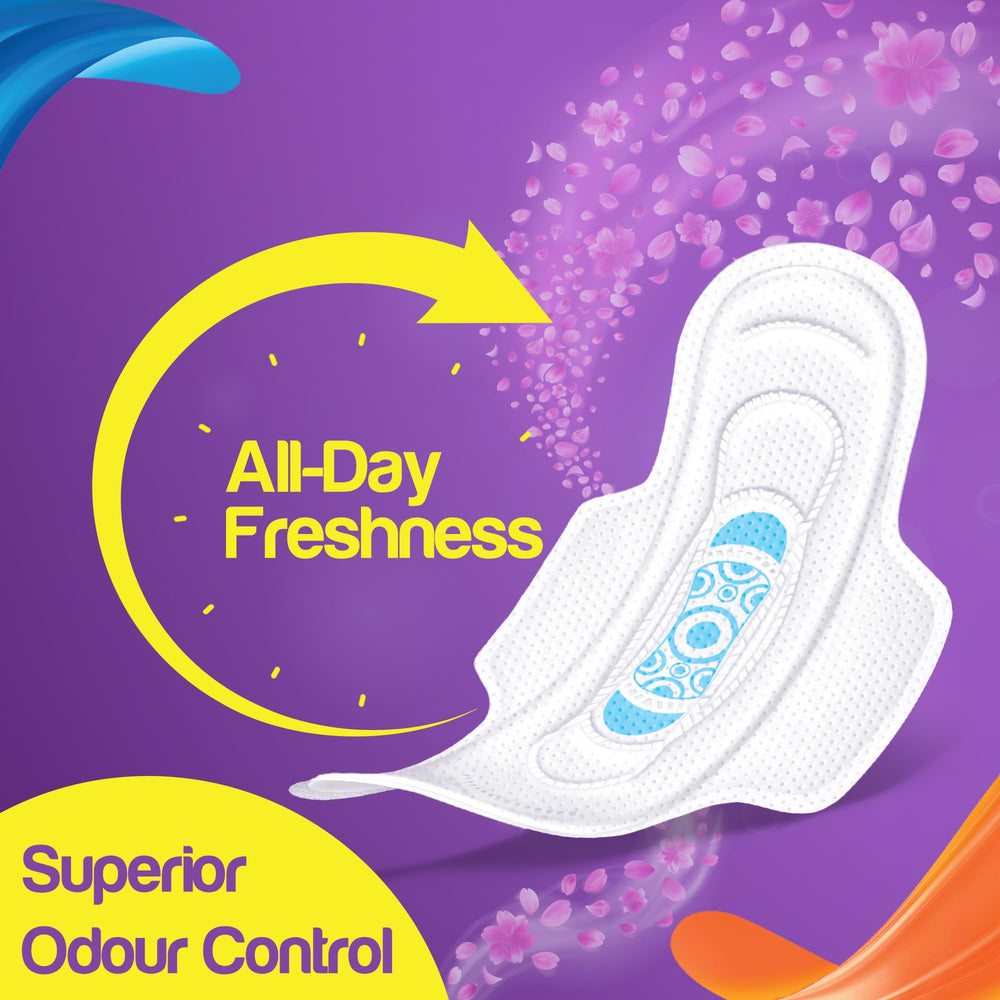 Pro Ease GO XL Sanitary Pad | Pack Of 15 Pad | Sanitary Pad For Women | 30% More Absorption| 18% Bigger | Odour Control |