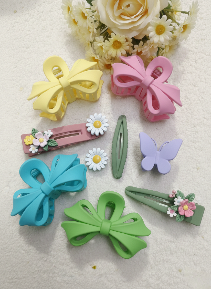 6 Set Hair Claw Clip multi colour Matte Hair Accessories for girls, women
