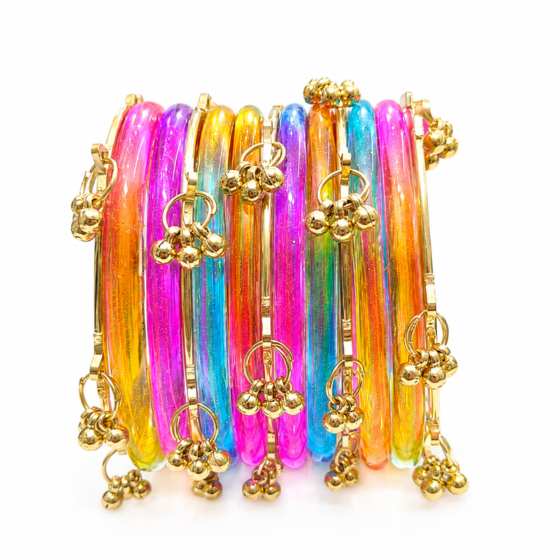 New Trending Jelly Kashmiri Bangles Pack of 8  Multicolor