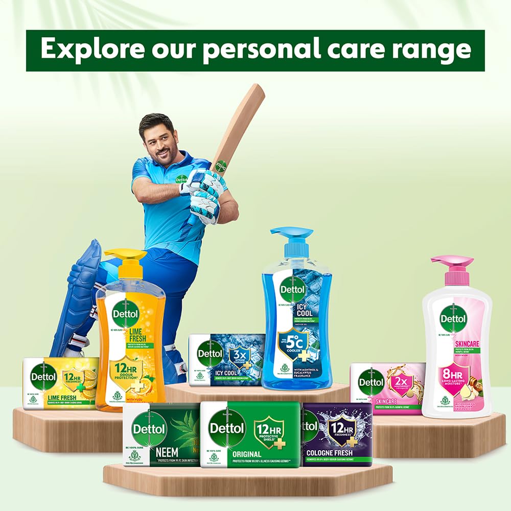 Dettol Original Bathing Soap Bar with 12 HR protective shield (750gm) | Kills 99.99% Germs, 150g (Pack of 5)